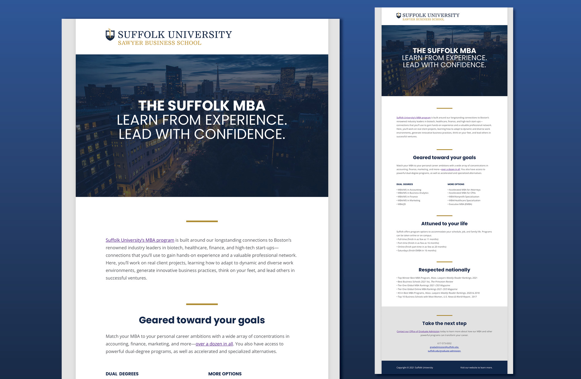 close up of the email and a view of the whole email