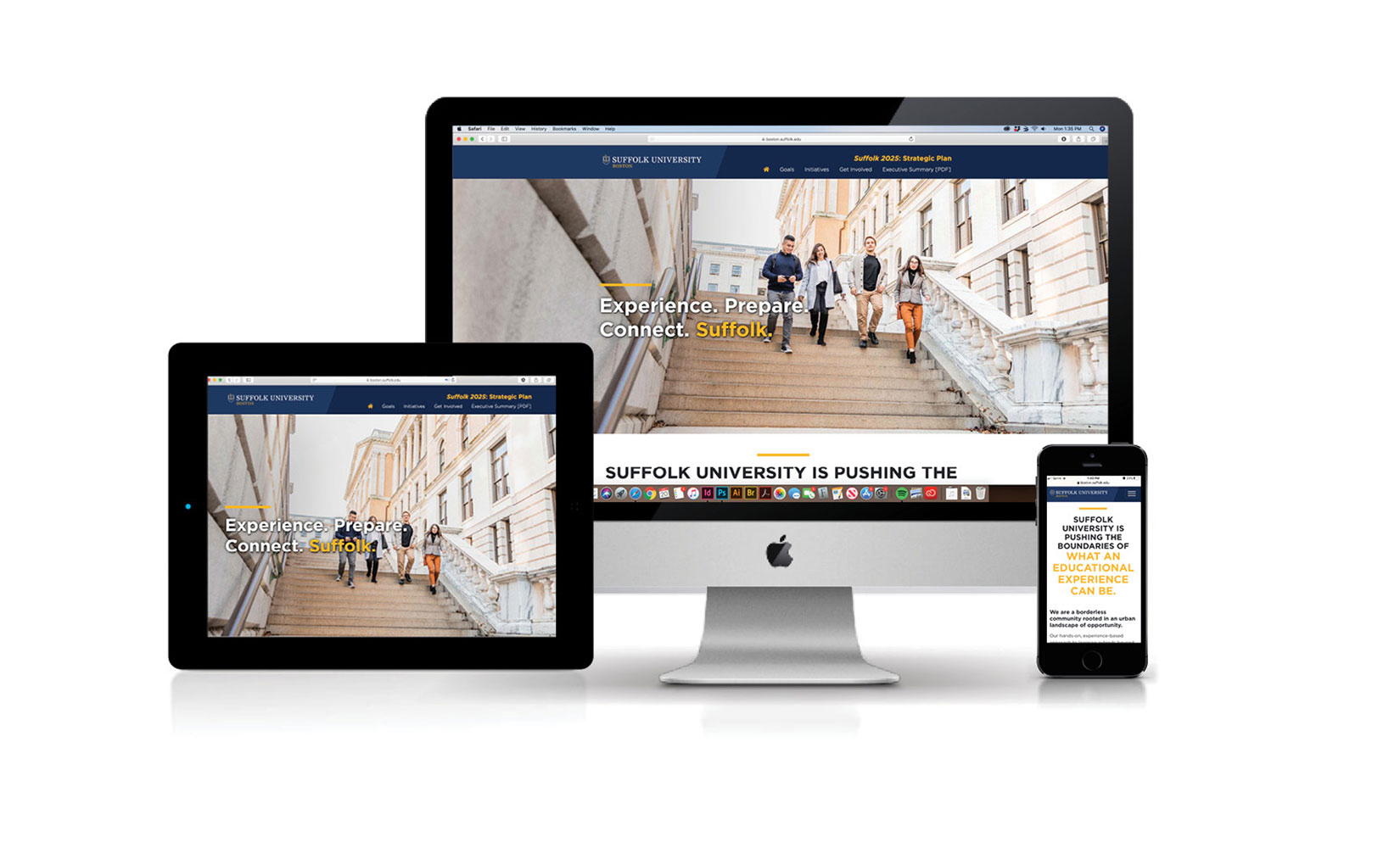 the strategic plan website as seen on desktop, tablet, and smart phone